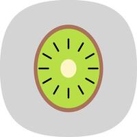 kiwi plano curva icono vector