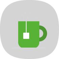 té jarra plano curva icono vector