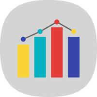 Graph Flat Curve Icon vector