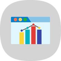 Seo Performance Flat Curve Icon vector