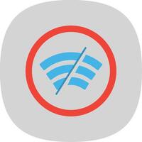 Disconnected Flat Curve Icon vector
