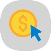 Pay Per Click Flat Curve Icon vector