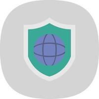 Protected Network Flat Curve Icon vector