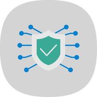 Online Security Flat Curve Icon vector