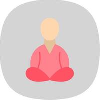 Meditation Flat Curve Icon vector