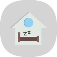 Sleep Flat Curve Icon vector