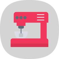 Electric Mixer Flat Curve Icon vector