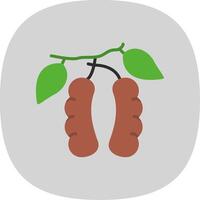 Tamarind Flat Curve Icon vector