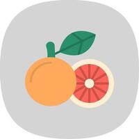 Grapefruit Flat Curve Icon vector