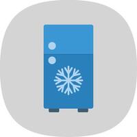 Refrigerator Flat Curve Icon vector