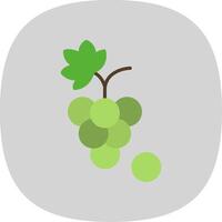 uvas plano curva icono vector