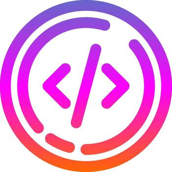Code Line Gradient Icon vector