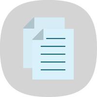 Paper Note Flat Curve Icon vector