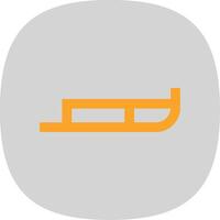 Sled Flat Curve Icon vector