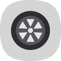 Wheel Flat Curve Icon vector