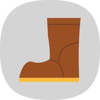 Boot Flat Curve Icon vector