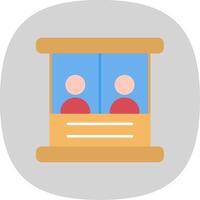 Ticket Box Flat Curve Icon vector