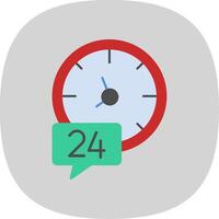 24 Hours Flat Curve Icon vector