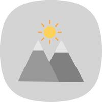 Mountains Flat Curve Icon vector