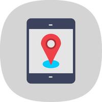 Mobile Gps Flat Curve Icon vector