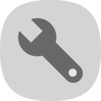 Wrench Flat Curve Icon vector