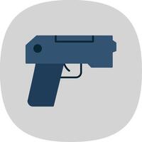 Pistol Flat Curve Icon vector