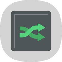 Shuffle Flat Curve Icon vector