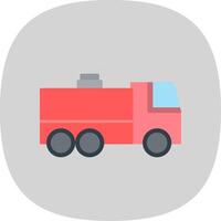 Fire Truck Flat Curve Icon vector