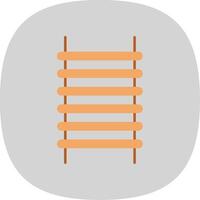 Step Ladder Flat Curve Icon vector