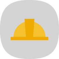 Hard Hat Flat Curve Icon vector