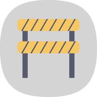 Road Block Flat Curve Icon vector