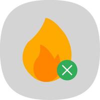 No Fire Flat Curve Icon vector