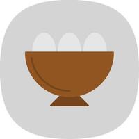 Egg Bowl Flat Curve Icon vector