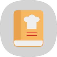 cocinar libro plano curva icono vector