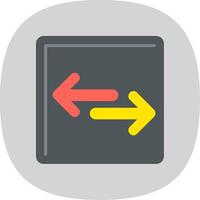 Opposite Arrow Flat Curve Icon vector