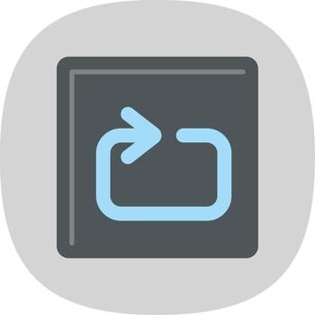 lazo plano curva icono vector