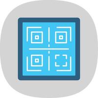 qr plano curva icono vector