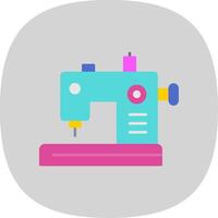 Sewing Machine Flat Curve Icon vector