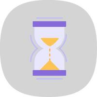 hora vaso plano curva icono vector