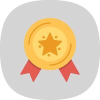 Medal Flat Curve Icon vector