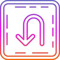 U turn Line Gradient Icon vector