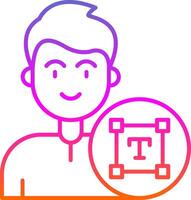 Type Line Gradient Icon vector
