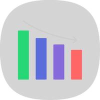 Reputation Loss Flat Curve Icon vector