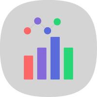 Data Analysis Flat Curve Icon vector