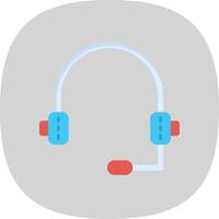 Headphone Flat Curve Icon vector