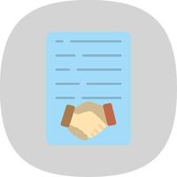 Handshake Flat Curve Icon vector