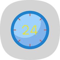 24 Hours Flat Curve Icon vector