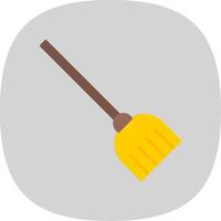 Broom Flat Curve Icon vector
