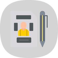 Portfolio Flat Curve Icon vector