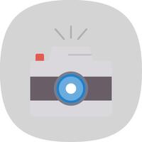 Photo Camera Flat Curve Icon vector